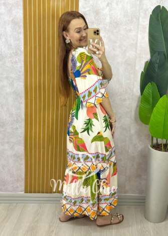 Vestido Catarina Em Viscosarja - Off White - Milla Chic