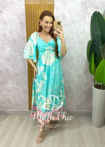 Vestido Catarina Em Viscosarja - Verde - Milla Chic