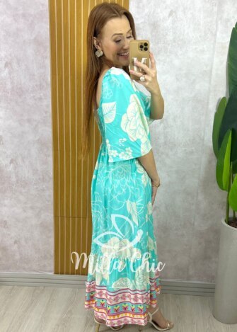 Vestido Catarina Em Viscosarja - Verde - Milla Chic