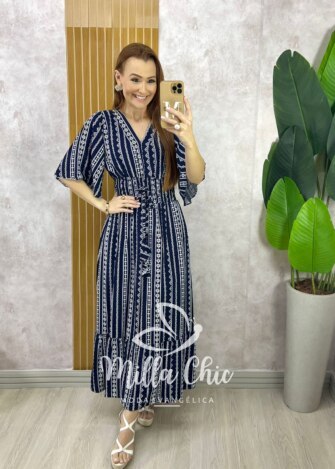 Vestido Chiara Longo - Azul - Milla Chic
