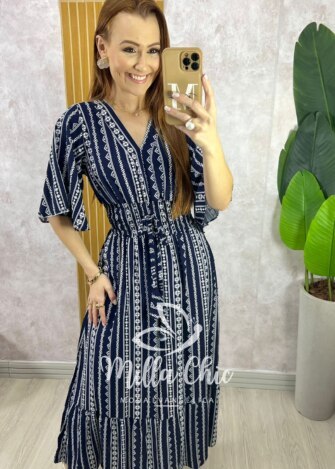 Vestido Chiara Longo - Azul - Milla Chic