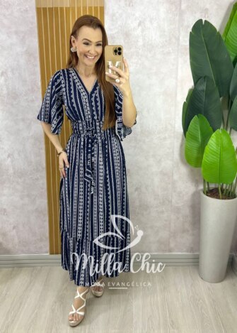 Vestido Chiara Longo - Azul - Milla Chic