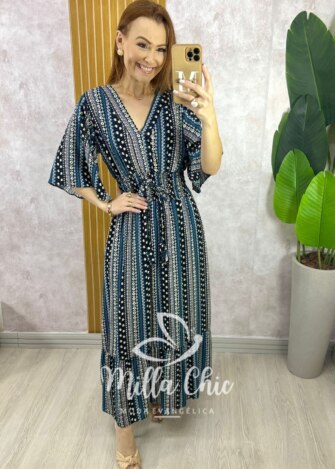 Milla Chic - millachic com br vestido chiara longo azul acquamarine 1 Vestido Chiara Longo - Azul Acquamarine - Milla Chic