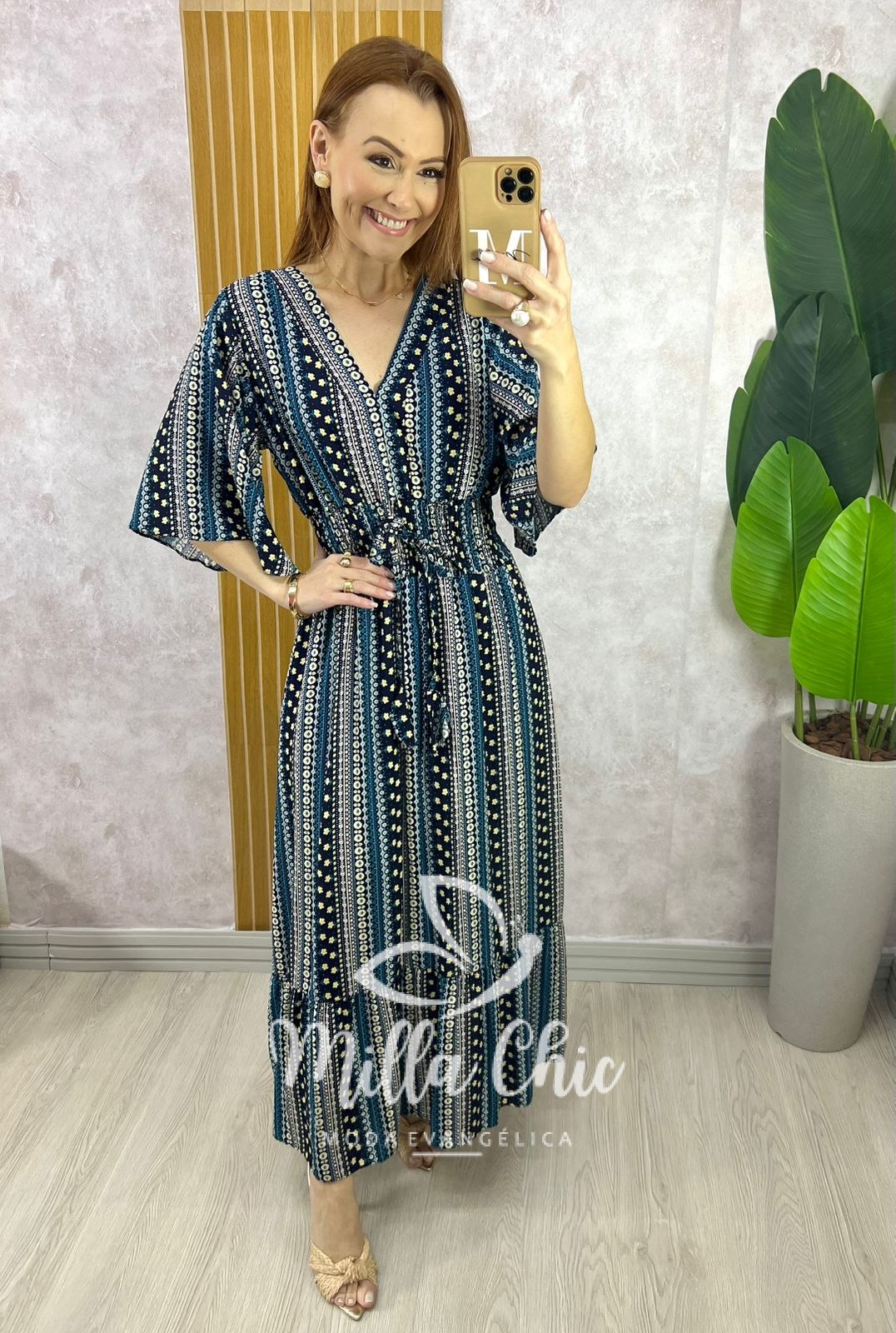 Milla Chic - millachic com br vestido chiara longo azul acquamarine 1 Vestido Chiara Longo - Azul Acquamarine - Milla Chic