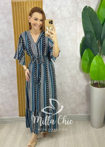 Milla Chic - millachic com br vestido chiara longo azul acquamarine 2 Vestido Chiara Longo - Azul Acquamarine - Milla Chic