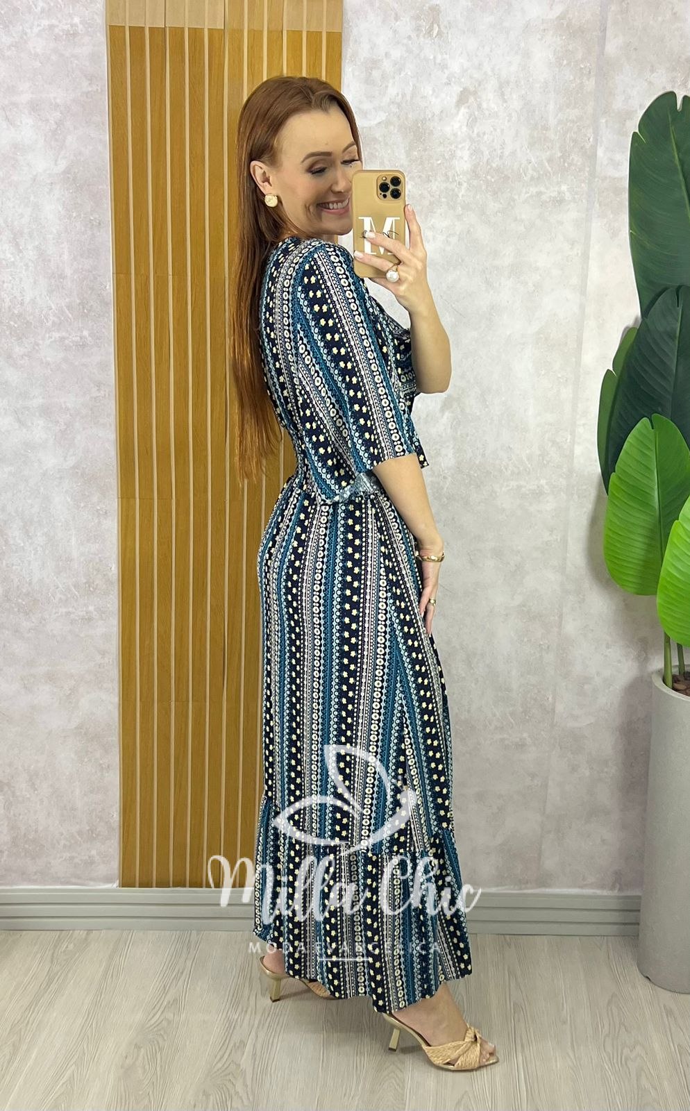 Milla Chic - millachic com br vestido chiara longo azul acquamarine 3 Vestido Chiara Longo - Azul Acquamarine - Milla Chic