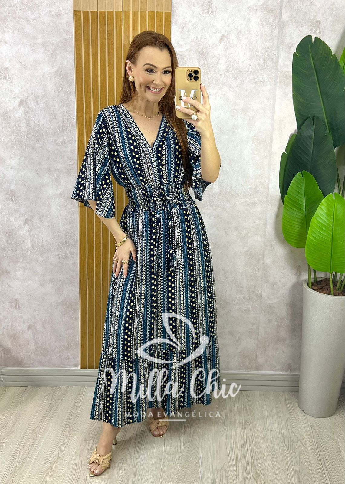 Milla Chic - millachic com br vestido chiara longo azul acquamarine Vestido Chiara Longo - Azul Acquamarine - Milla Chic