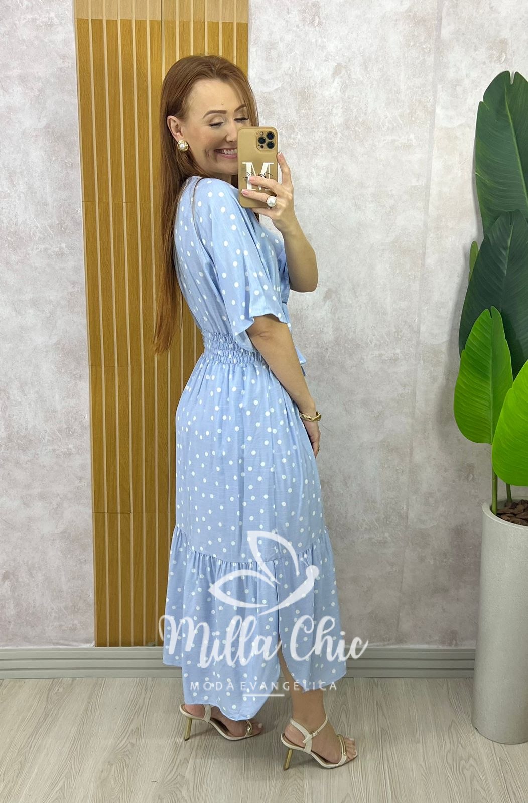 Milla Chic - millachic com br vestido chiara longo em poa azul 10 Vestido Chiara Longo em Poá - Azul - Milla Chic