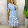 Vestido Chiara Longo em Poá - Azul - Milla Chic