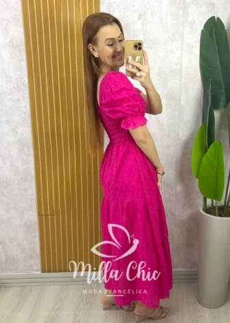 Vestido Danila em Lesie Algodão - Pink - Milla Chic