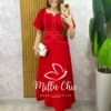 Milla Chic - millachic com br vestido eduarda alfaiataria marrant Vestido Eduarda Alfaiataria Marrant - Vermelho - Milla Chic