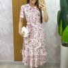 Vestido Anelise Em Viscolinho - Rosa - Milla Chic