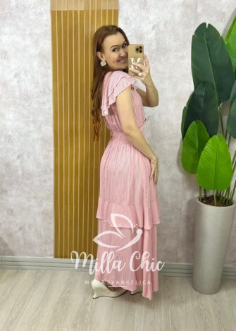 Milla Chic - millachic com br vestido eva em viscolinho listrado vermelho goiaba 4 Vestido Eva em Viscolinho Listrado - Vermelho Goiaba - Milla Chic