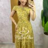 Vestido Filipa em Viscolinho - Amarelo - Milla Chic
