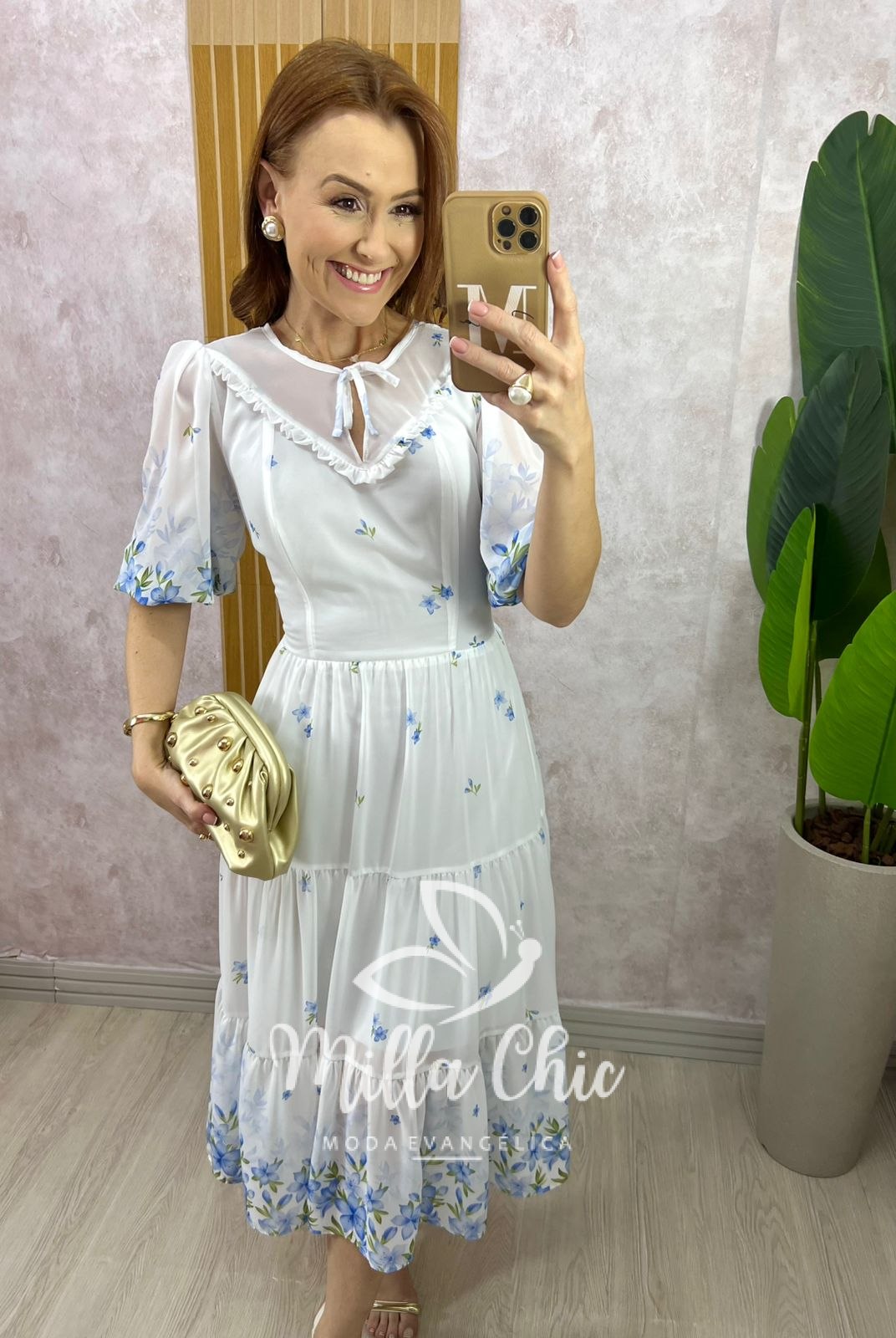 Milla Chic - millachic com br vestido genevive em chiffon azul 2 Vestido Genevive Em Chiffon - Branco - Milla Chic