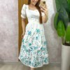 Vestido Jasmine em Tricoline Algodão - Azul Acqua - Milla Chic