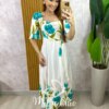Vestido Laura em Viscosarja - Estampa Azul Ciano - Milla Chic