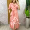Vestido Lavínia em Linho - Pêssego - Milla Chic