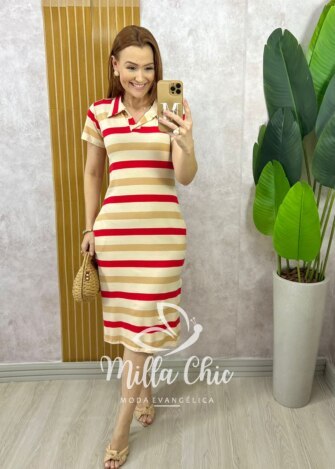 Vestido Leila Em Viscolycra - Colorful - Milla Chic
