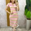 Vestido Leila Em Viscolycra - Colorful Rosa - Milla Chic