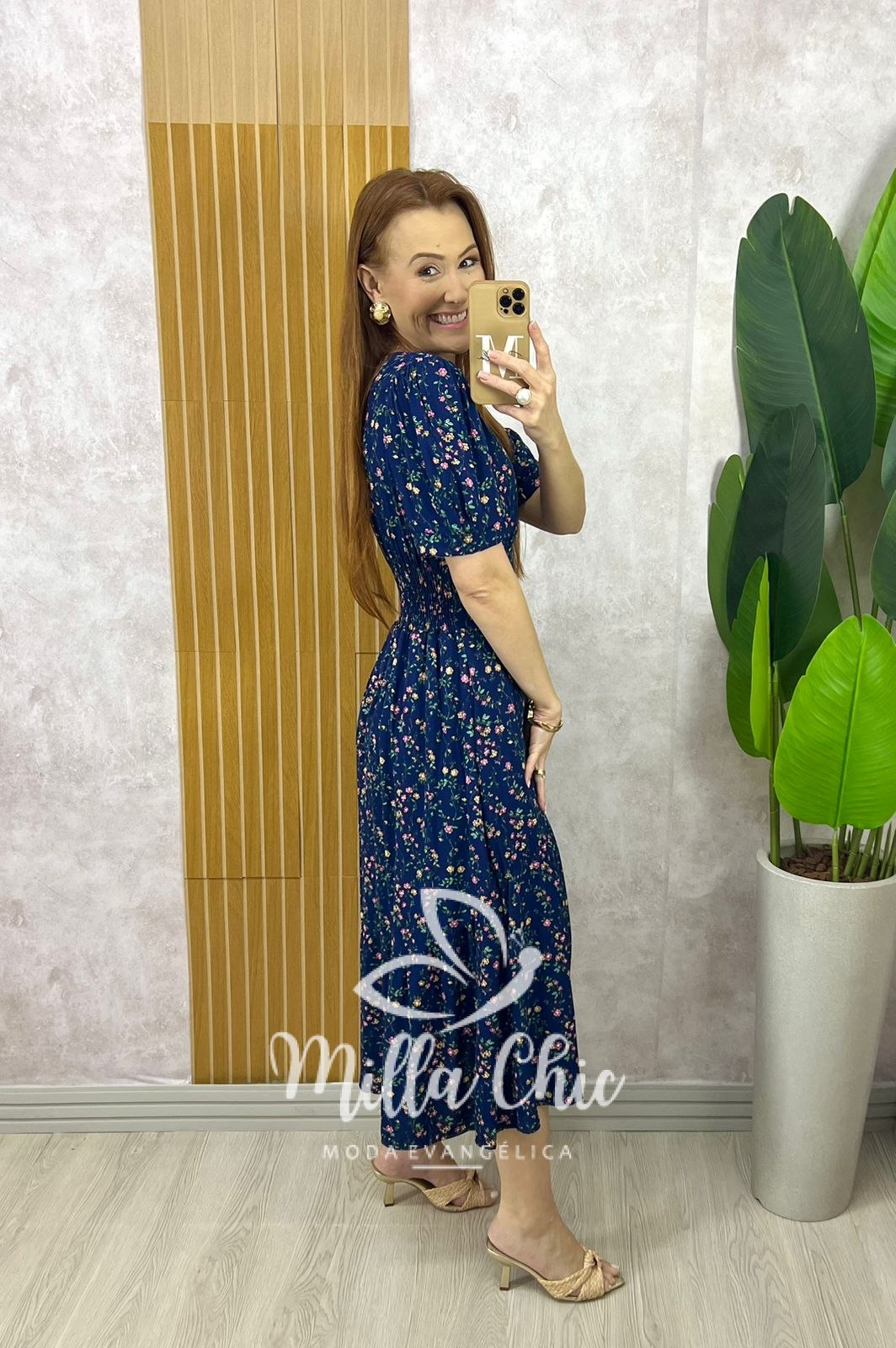 Milla Chic - millachic com br vestido lilian em viscolinho verde copia 2 Vestido Lilian Em Viscolinho - Azul - Milla Chic