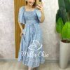 Vestido Melinda Manga Raglan - Azul - Milla Chic