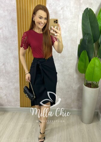 Vestido Melina Manga Princesa - Rosê - Milla Chic