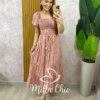 Vestido Melina Manga Princesa - Rosê - Milla Chic
