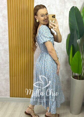 Vestido Melina Manga Princesa - Vermelho - Milla Chic