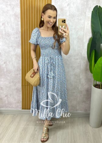 Vestido Melina Manga Princesa - Vermelho - Milla Chic