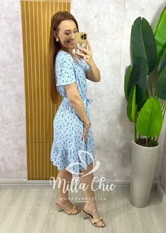 Milla Chic - millachic com br vestido noemia em viscolinho azul 1 Vestido Noêmia Em Viscolinho - Azul - Milla Chic