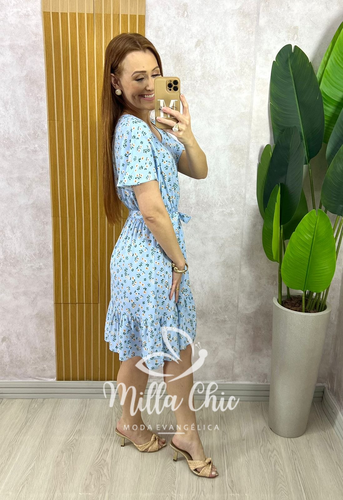 Milla Chic - millachic com br vestido noemia em viscolinho azul 1 Vestido Noêmia Em Viscolinho - Azul - Milla Chic