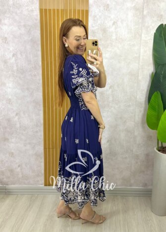 Vestido Valéria em Lesie Bordado - Vermelho - Milla Chic