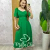 Vestido Pamela Em Viscolinho - Verde bandeira - Milla Chic