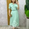 Conjunto Antonela em linho - Menta - Milla Chic