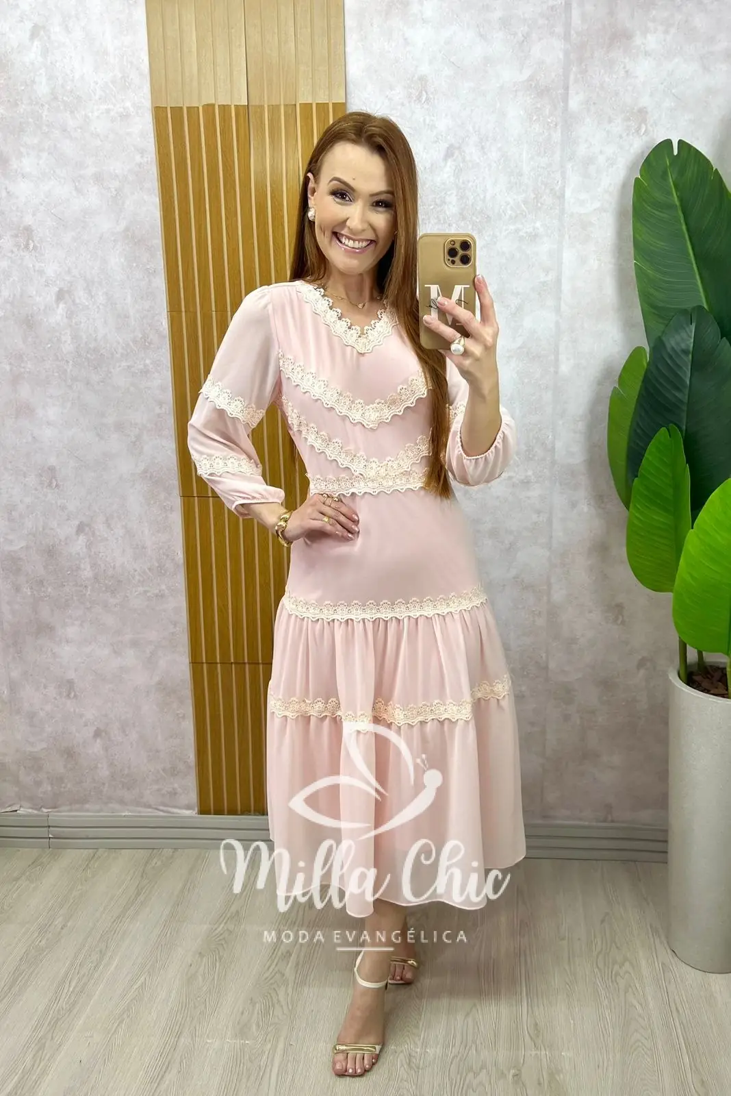 Vestido Fabiane em chiffon – Rosa Pó – Milla Chic Vestido Fabiane em chiffon - Rosa Pó - Milla Chic