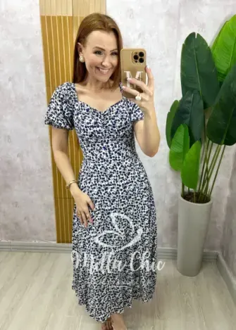 Vestido Pamela Em Viscolinho - estampado - Milla Chic