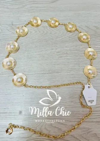 Cinto Dourado Com Pérola - Milla Chic