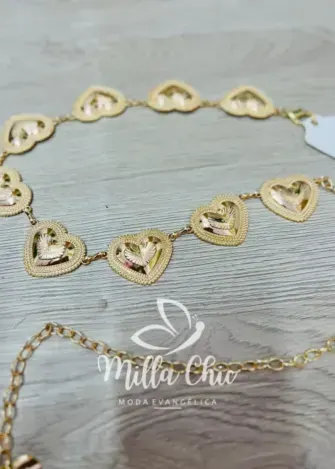 Cinto Dourado De Coração - Milla Chic