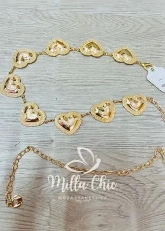 Cinto Dourado De Coração - Milla Chic