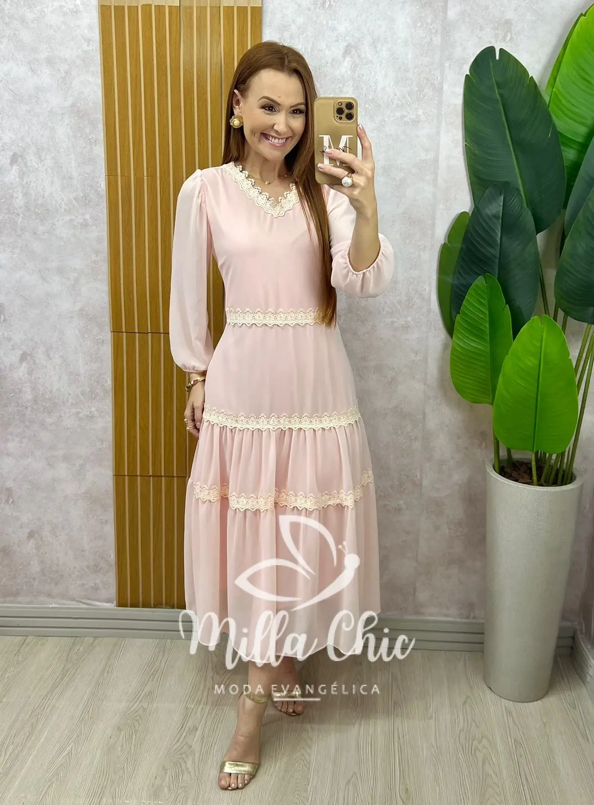 Vestido Fabiane em chiffon – Rosa delicate – Milla Chic Vestido Fabiane em chiffon - Rosa delicate - Milla Chic