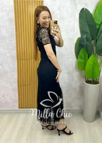 Vestido Bruna em renda - Preto - Milla Chic
