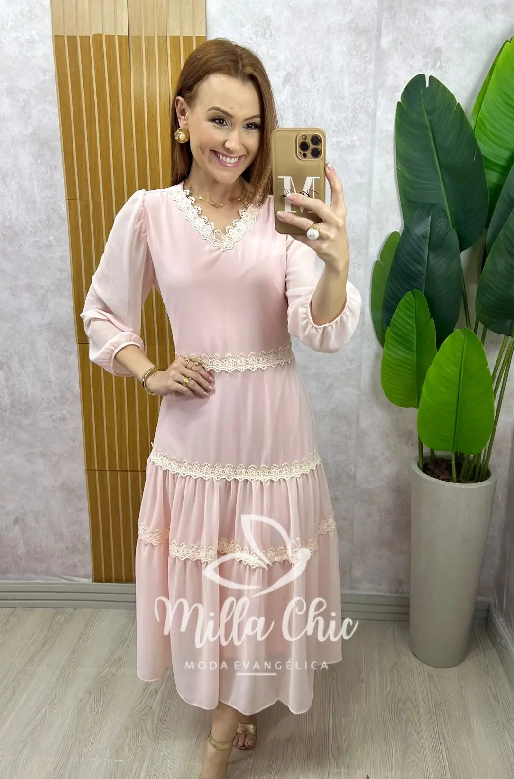 Vestido Fabiane em chiffon – Rosa delicate – Milla Chic Vestido Fabiane em chiffon - Rosa delicate - Milla Chic