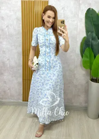 Vestido Brigida  em lesie bordada - Milla Chic