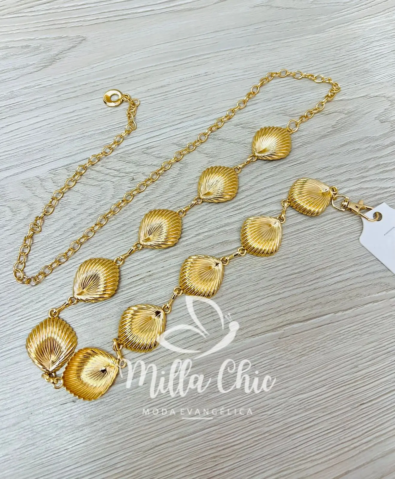 Cinto Dourado De Concha – Milla Chic Cinto Dourado De Concha - Milla Chic