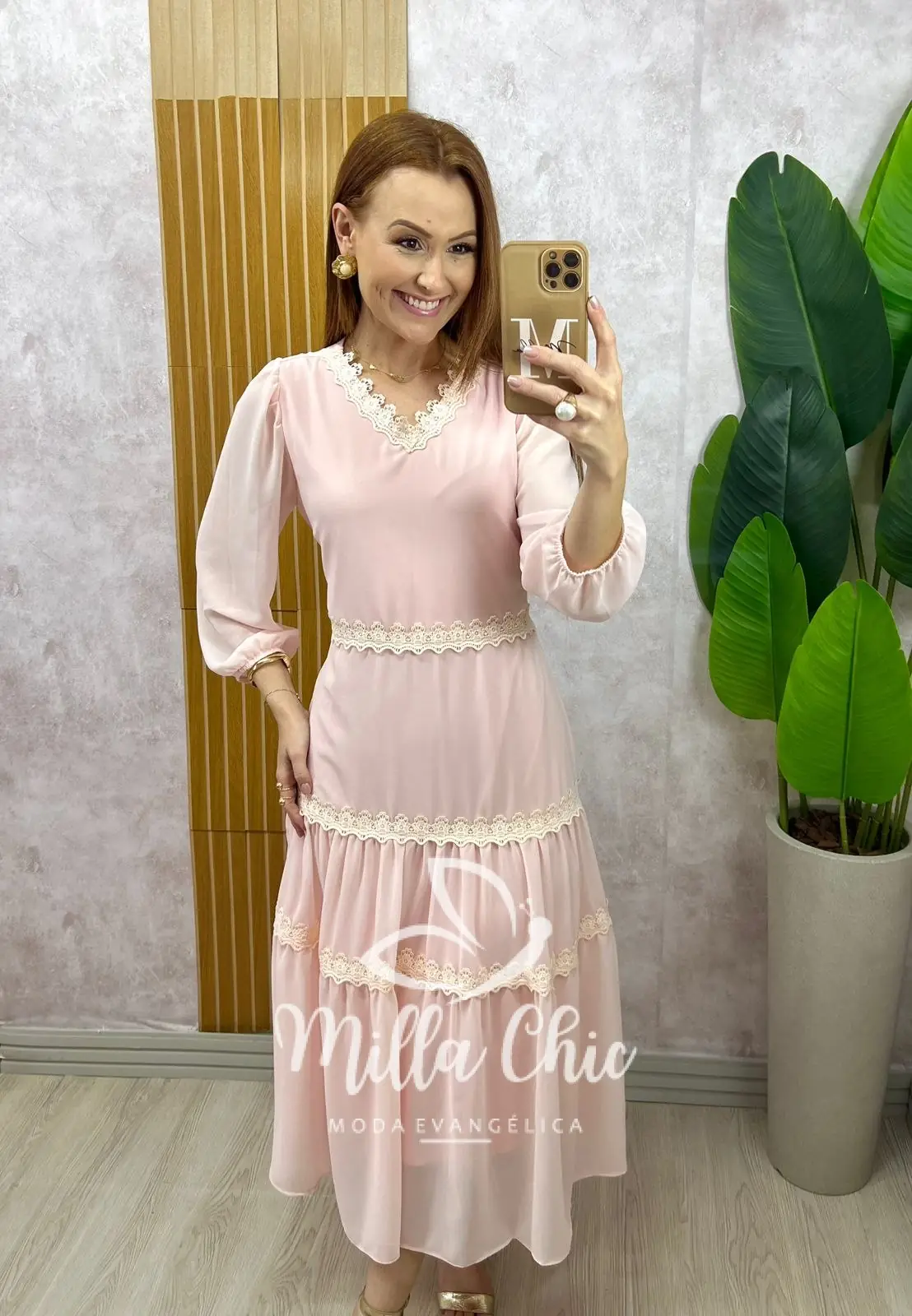 Vestido Fabiane em chiffon – Rosa delicate – Milla Chic Vestido Fabiane em chiffon - Rosa delicate - Milla Chic