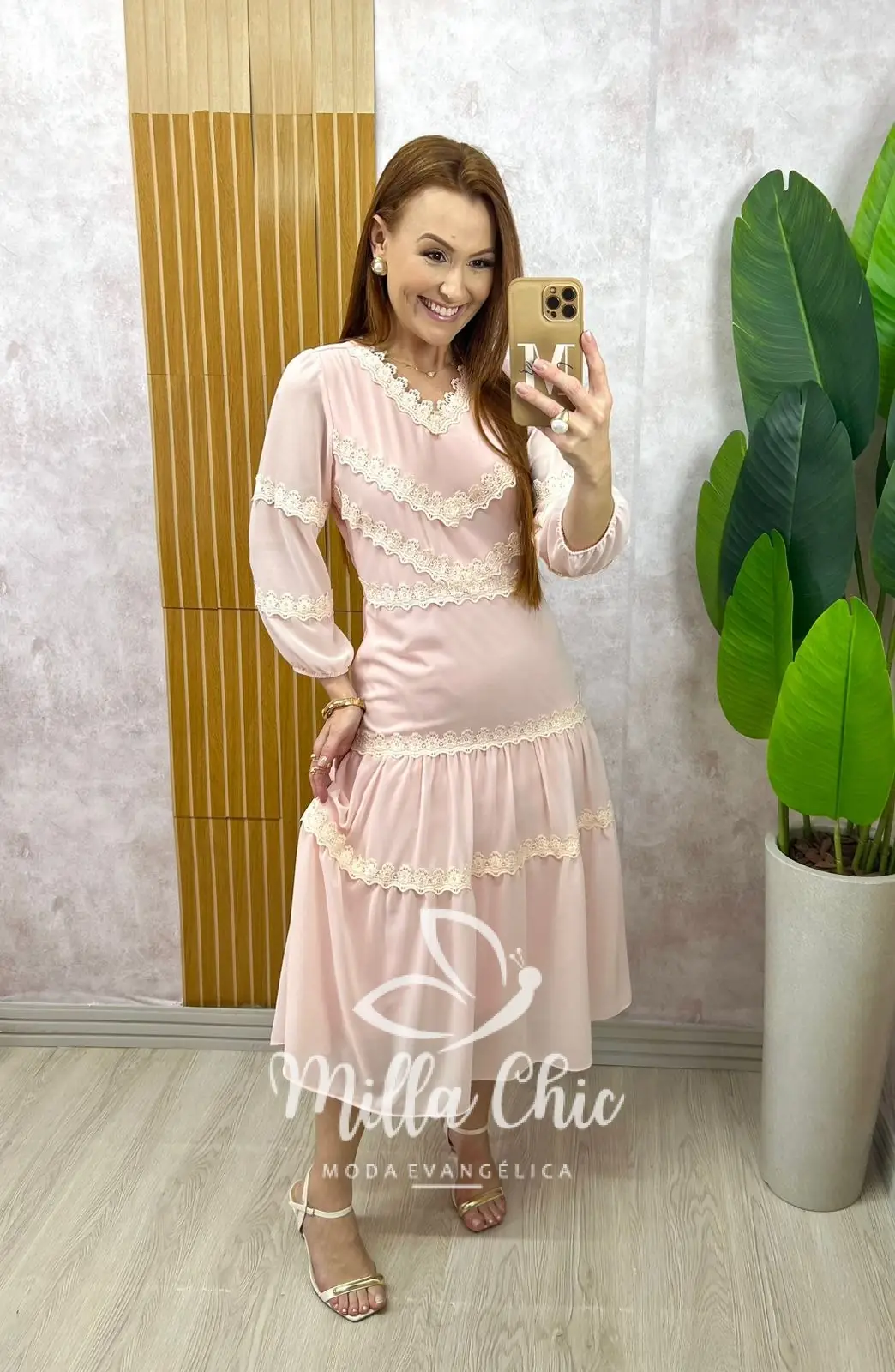 Vestido Fabiane em chiffon – Rosa Pó – Milla Chic Vestido Fabiane em chiffon - Rosa Pó - Milla Chic