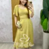 Vestido Pamela Em Viscolinho - amarelo manteiga - Milla Chic