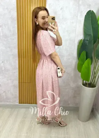 Vestido Odete em chiffon estampado - Milla Chic