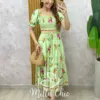 Vestido Melina Manga Princesa - Verde - Milla Chic